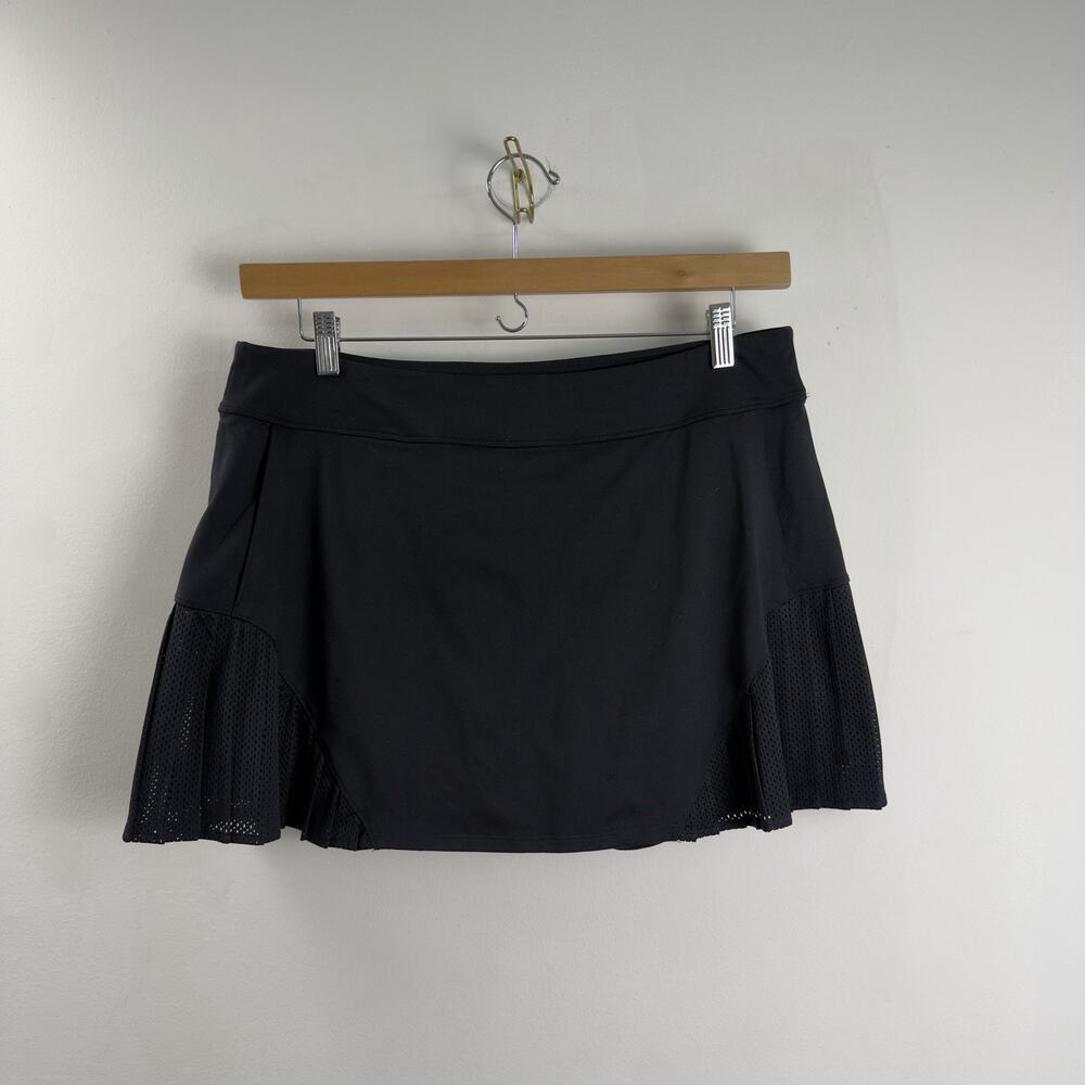 UNDER ARMOUR Sz XL Fitted Tennis Golf Skirt Skort Heat Gear Pleated Mesh Pockets